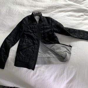 Lululemon reversible bomber puffer jacket - black  and grey